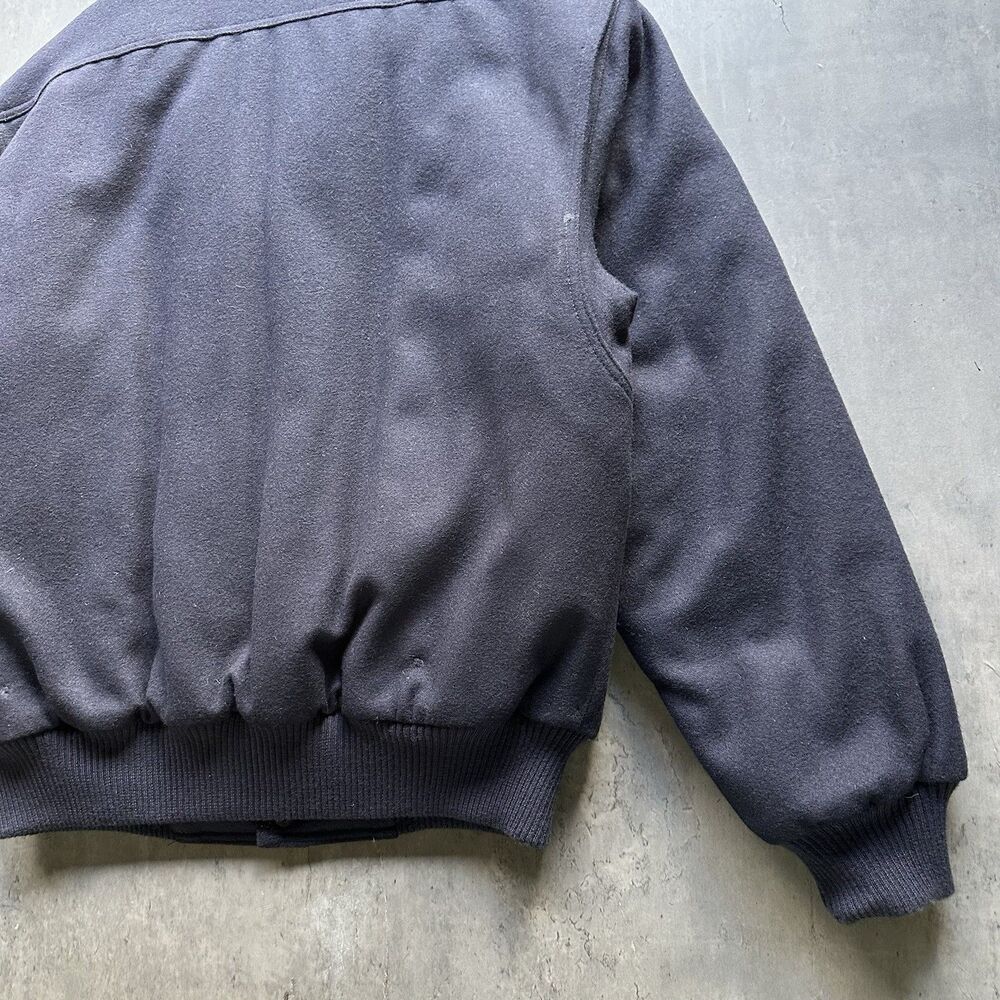 Vintage Members Only Mens Wool Bomber Jacket Sz 40 Medium Navy Blue Quilted 90s - Picture 11 of 14